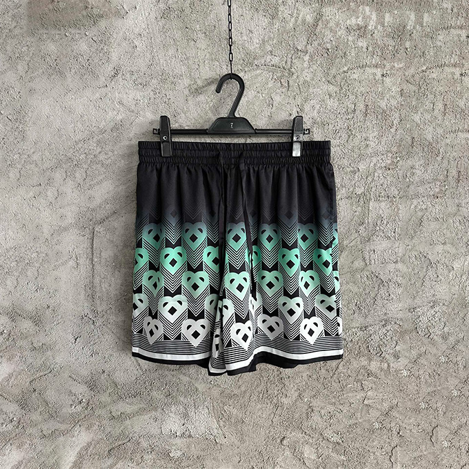 casablanca gradient monogram print silk shorts